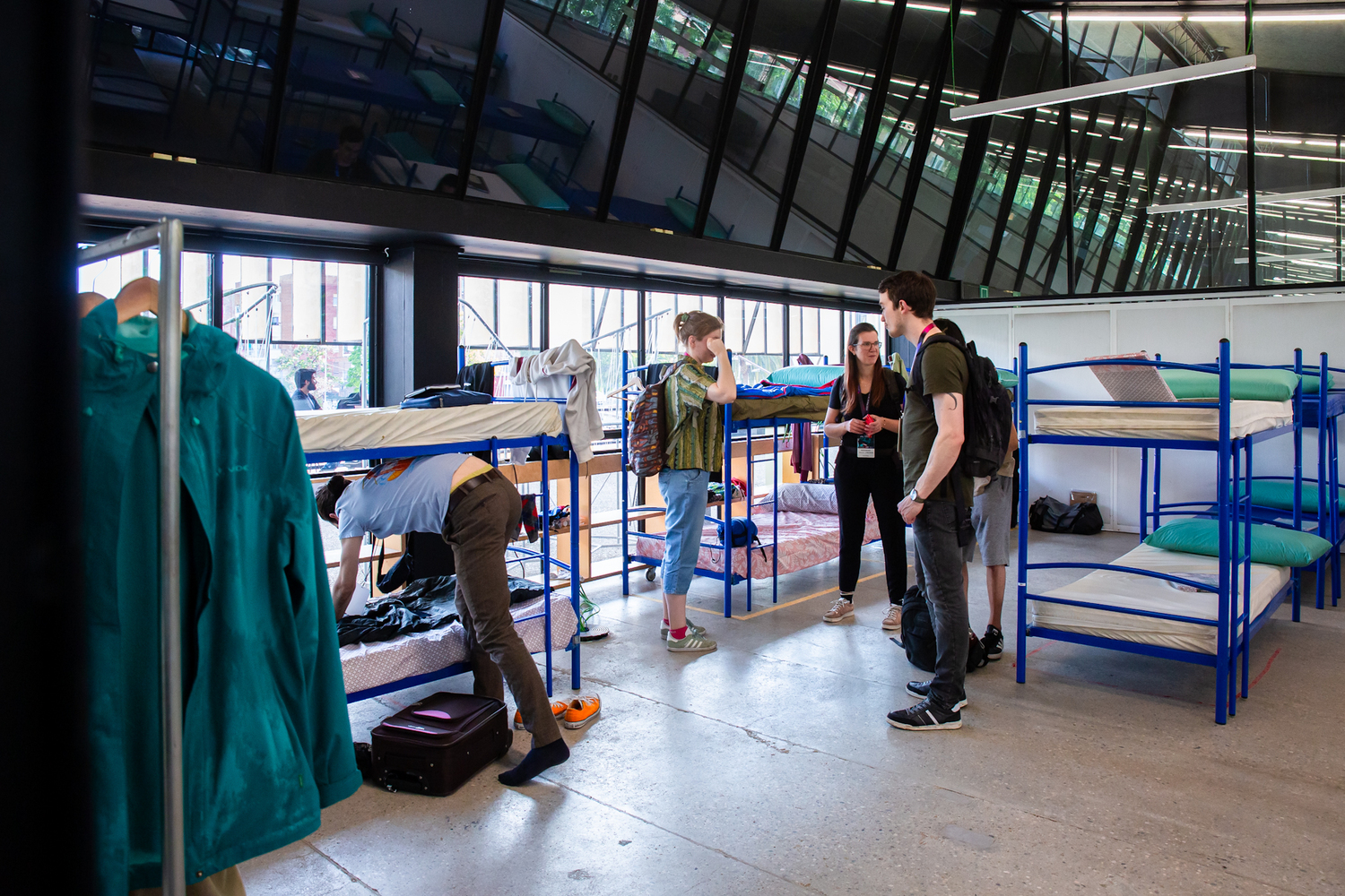 One of the Canodrom's rooms converted into a dormitory for two days