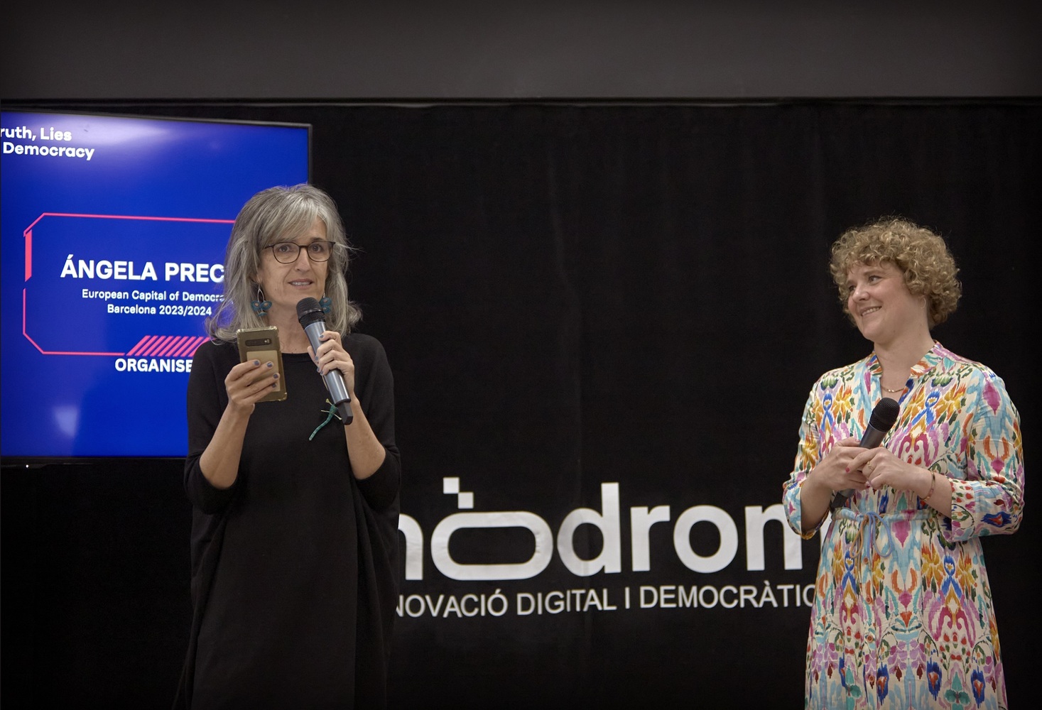 Ángela Precht, coordinator of the European Capital of Democracy & Martina Fürrutter, Innovation in Politics Institute